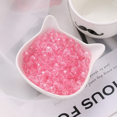 8mm 10mm 12mm värviline akrüüllihviga läbipaistev ümmargune rant ehete valmistamiseks DIY käevõru kaelakee tarvikud