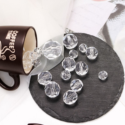 8mm 10mm 12mm värviline akrüüllihviga läbipaistev ümmargune rant ehete valmistamiseks DIY käevõru kaelakee tarvikud