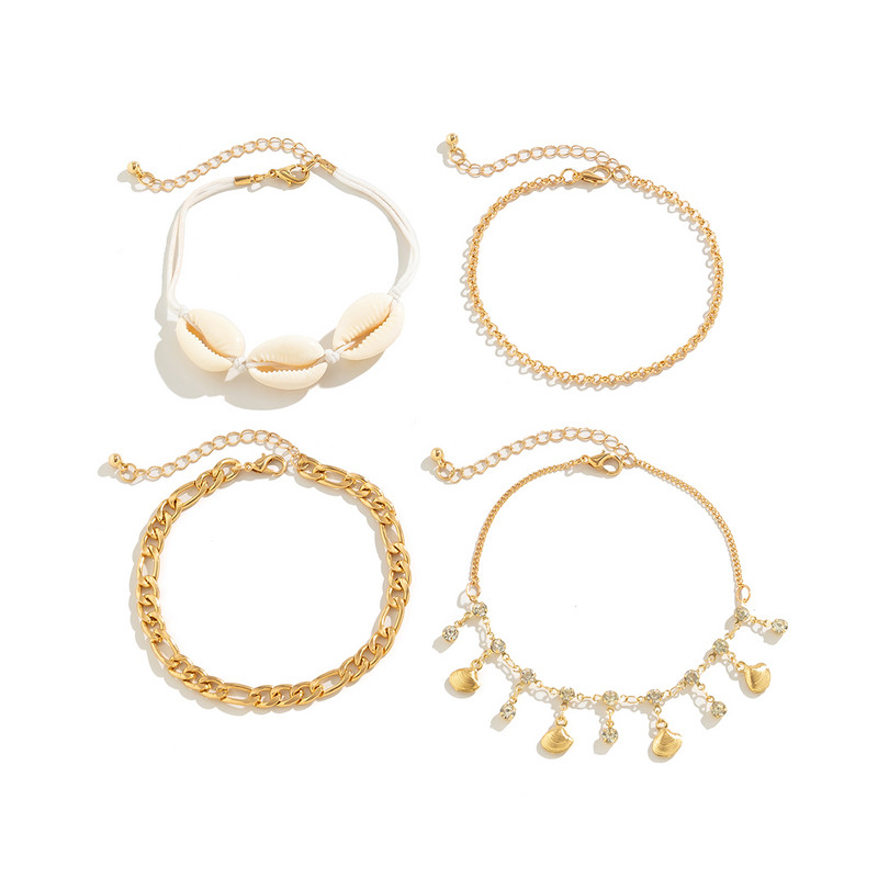 Ingemark Boho Rhinestone Shell Κρεμαστό Γυναικείο Κρεμαστό Γυναικείο Βραχιόλι Παραλίας στο πόδι ξυπόλυτα αξεσουάρ Νέο