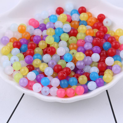 100tk6MM tarretis helmed lahtised helmed värvilised ümmargused helmed ehted laste käevõru kootud käsitsi valmistatud helmestega isetehtud materjali pakend