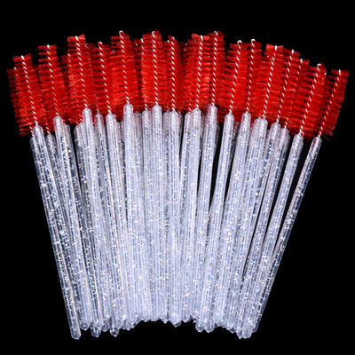 50 τμχ Νεότερο Crystal 3D μάσκαρα βλεφαρίδων Ραβδί Clear Lash Spoolies Χονδρική πώληση βλεφαρίδων βούρτσες Micro Applicators