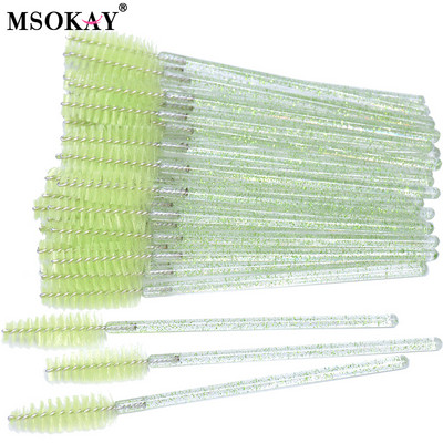 50 tk/pudel Kulmude ja ripsmete pingul pintsel ümbrisega ühekordselt kasutatav roosa must ripsmehari pudeli mahutis Mini ripsmetušši vardad