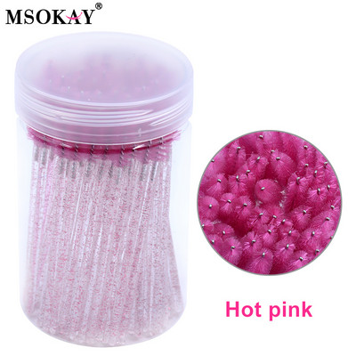 50 tk/pudel Kulmude ja ripsmete pingul pintsel ümbrisega ühekordselt kasutatav roosa must ripsmehari pudeli mahutis Mini ripsmetušši vardad