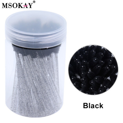 50 tk/pudel Kulmude ja ripsmete pingul pintsel ümbrisega ühekordselt kasutatav roosa must ripsmehari pudeli mahutis Mini ripsmetušši vardad