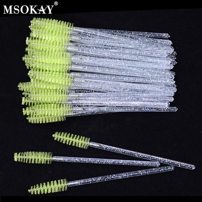 50 tk/pudel Kulmude ja ripsmete pingul pintsel ümbrisega ühekordselt kasutatav roosa must ripsmehari pudeli mahutis Mini ripsmetušši vardad