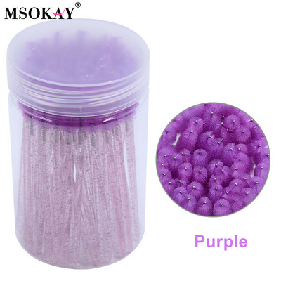 50 tk/pudel Kulmude ja ripsmete pingul pintsel ümbrisega ühekordselt kasutatav roosa must ripsmehari pudeli mahutis Mini ripsmetušši vardad