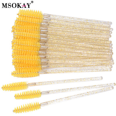 50 tk/pudel Kulmude ja ripsmete pingul pintsel ümbrisega ühekordselt kasutatav roosa must ripsmehari pudeli mahutis Mini ripsmetušši vardad