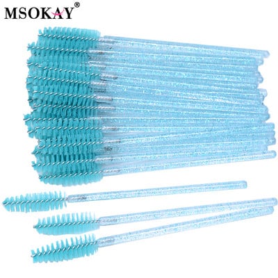 50 tk/pudel Kulmude ja ripsmete pingul pintsel ümbrisega ühekordselt kasutatav roosa must ripsmehari pudeli mahutis Mini ripsmetušši vardad