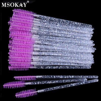 50 tk/pudel Kulmude ja ripsmete pingul pintsel ümbrisega ühekordselt kasutatav roosa must ripsmehari pudeli mahutis Mini ripsmetušši vardad