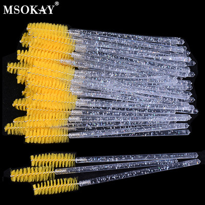 50 tk/pudel Kulmude ja ripsmete pingul pintsel ümbrisega ühekordselt kasutatav roosa must ripsmehari pudeli mahutis Mini ripsmetušši vardad