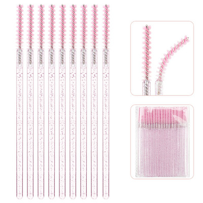 50 komada jednokratne četkice za šminku Mikročetkica za trepavice Štapići za maskaru Kozmetički aplikator Mikročetkica za obrve Pribor za nadogradnju trepavica