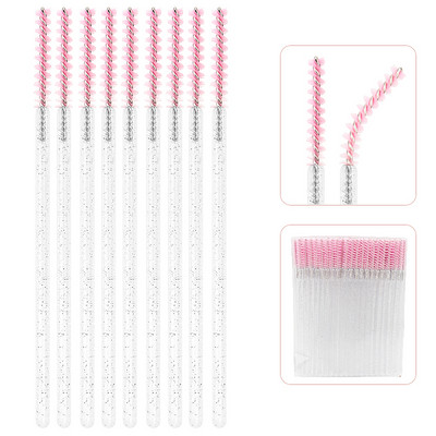 50 komada jednokratne četkice za šminku Mikročetkica za trepavice Štapići za maskaru Kozmetički aplikator Mikročetkica za obrve Pribor za nadogradnju trepavica