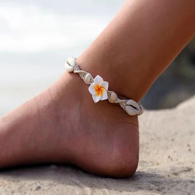 Boho Starfish Conch Shell Beads Anklet βραχιόλι στο πόδι Ανανάς λουλούδια ποδιού ξυπόλητα για γυναίκες Κόσμημα παραλίας με αλυσίδα ποδιών