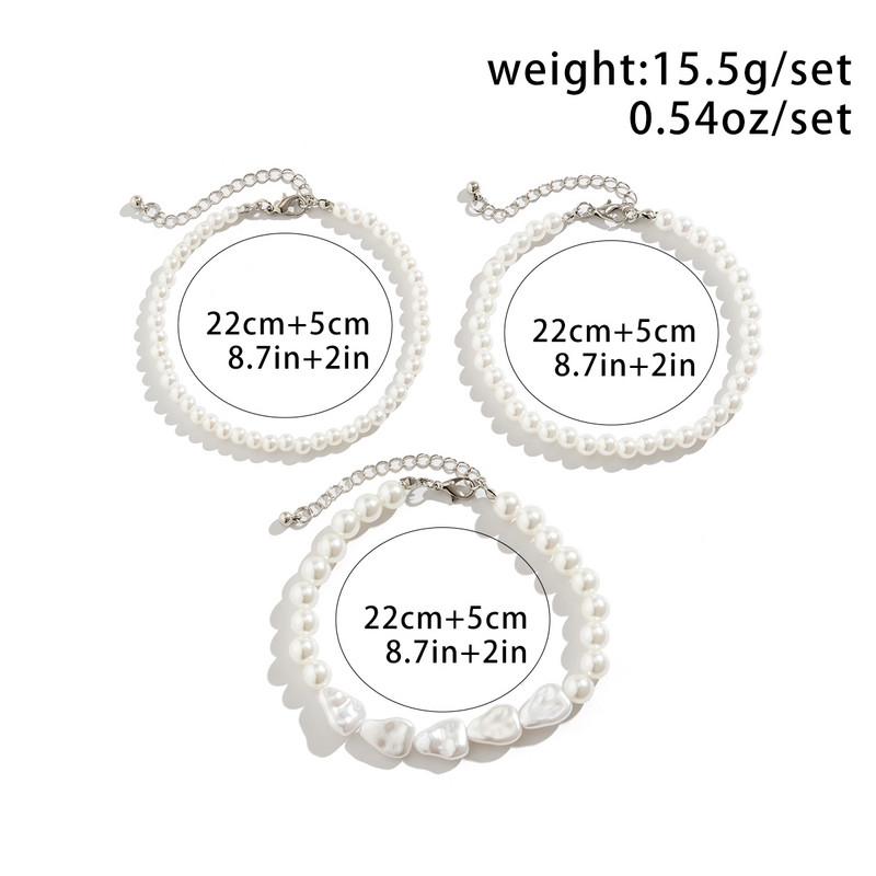 Boho Multilayer Imitation Pearl Chain Anklet για Γυναικεία Γυναικεία ψηλοτάκουνα βραχιόλι στον αστράγαλο Barefoot sandals Summer Foot Jewelry