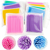 MSOKAY100PCS/Lot Skropstu birstes Kokvilnas tampons Micro Individual Eyelashes Mikrobirstītes noņemšana Tīrīšana Skropstu pieaudzēšana Aksesuāri
