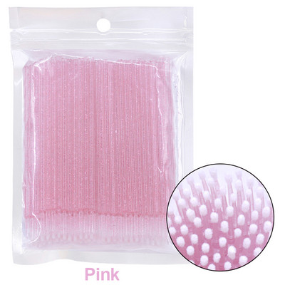 MSOKAY100PCS/Lot Skropstu birstes Kokvilnas tampons Micro Individual Eyelashes Mikrobirstītes noņemšana Tīrīšana Skropstu pieaudzēšana Aksesuāri