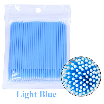 MSOKAY100PCS/Lot Skropstu birstes Kokvilnas tampons Micro Individual Eyelashes Mikrobirstītes noņemšana Tīrīšana Skropstu pieaudzēšana Aksesuāri