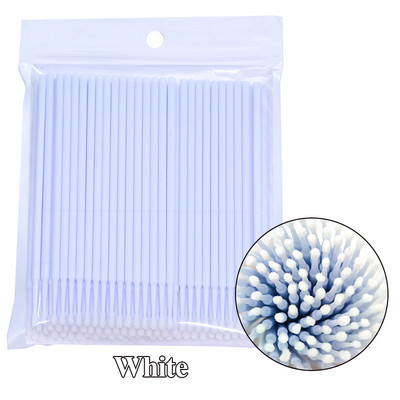MSOKAY100PCS/Lot Skropstu birstes Kokvilnas tampons Micro Individual Eyelashes Mikrobirstītes noņemšana Tīrīšana Skropstu pieaudzēšana Aksesuāri