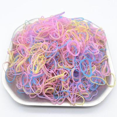 novo1000kom/ Šarene gumice za kosu za jednokratnu upotrebu Gumica za djevojčice Elastična gumica Držač za rep Dodaci za kosu Gumice za kosu