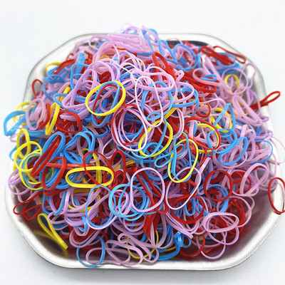 novo1000kom/ Šarene gumice za kosu za jednokratnu upotrebu Gumica za djevojčice Elastična gumica Držač za rep Dodaci za kosu Gumice za kosu