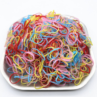 novo1000kom/ Šarene gumice za kosu za jednokratnu upotrebu Gumica za djevojčice Elastična gumica Držač za rep Dodaci za kosu Gumice za kosu