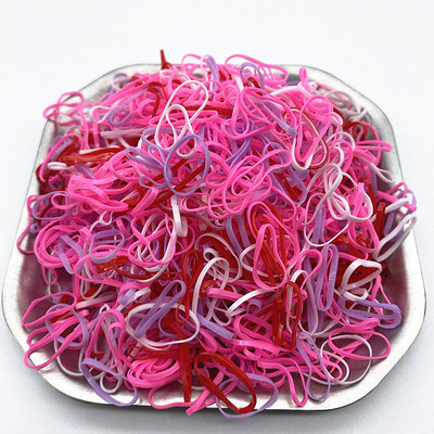 novo1000kom/ Šarene gumice za kosu za jednokratnu upotrebu Gumica za djevojčice Elastična gumica Držač za rep Dodaci za kosu Gumice za kosu