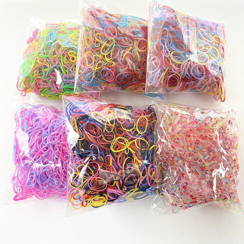 novo1000kom/ Šarene gumice za kosu za jednokratnu upotrebu Gumica za djevojčice Elastična gumica Držač za rep Dodaci za kosu Gumice za kosu