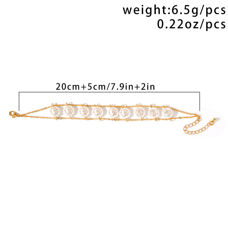 Ingemark Boho Kpop Imitație de perle lant gleznă pentru femei nuntă mireasă vară plajă gleznă gleznă pe picior desculț bijuterii Y2K