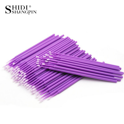 100/5 τεμ. Micro brush eyelashes Make up Individual Lashes Removing Swab Micro Brush For Eyelash Extensions Eyelashes