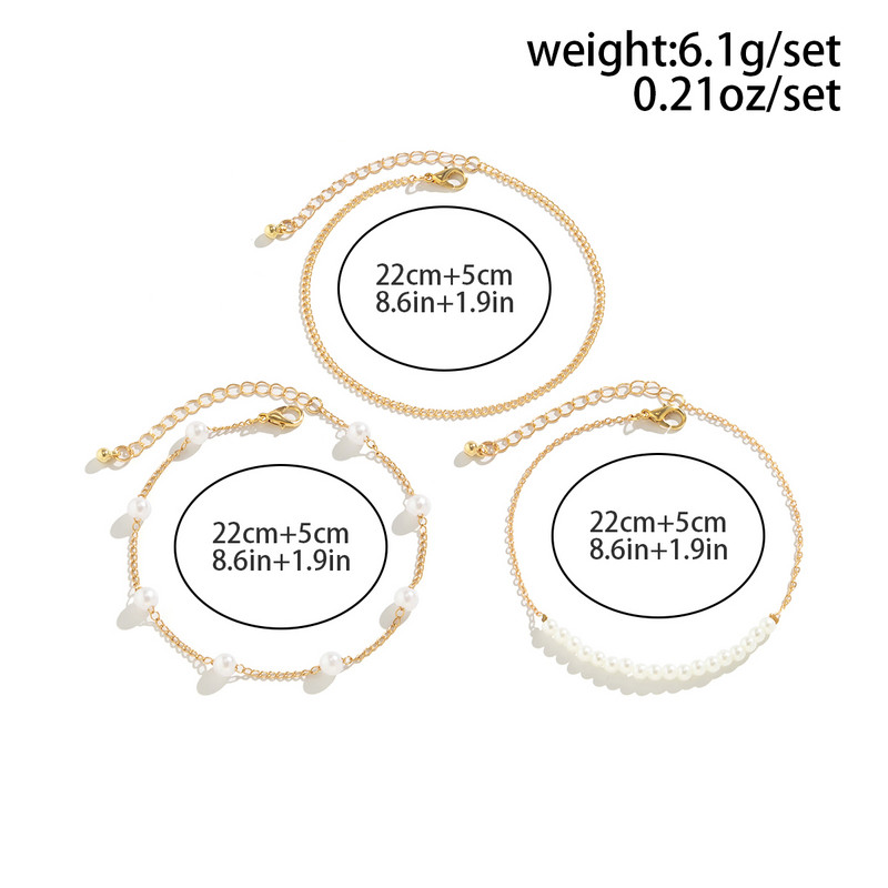 Ingemark Bohemian Imitation Pearl Chain jalavõrud naistele Summer Beach Vintage Barefoot Käevõru Pahkluu Jala Ehted Aksessuaarid