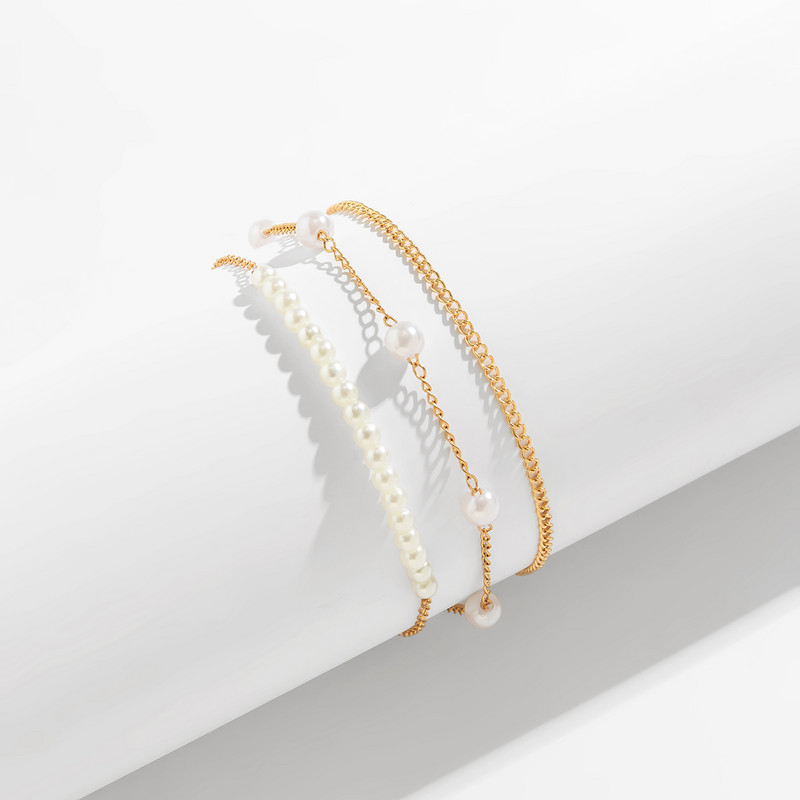 Ingemark Bohemian Imitation Pearl Chain jalavõrud naistele Summer Beach Vintage Barefoot Käevõru Pahkluu Jala Ehted Aksessuaarid