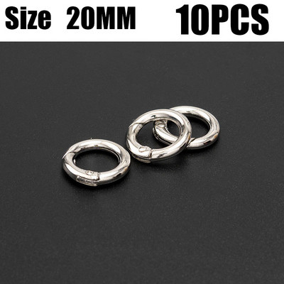 10 τμχ Μεταλλικά O Ring κουμπώματα με ελατήρια για DIY κοσμήματα Ανοιγόμενα στρογγυλά καραμπίνια για μπρελόκ για τσάντες με αγκίστρια για αγκράφες
