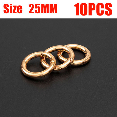 10 τμχ Μεταλλικά O Ring κουμπώματα με ελατήρια για DIY κοσμήματα Ανοιγόμενα στρογγυλά καραμπίνια για μπρελόκ για τσάντες με αγκίστρια για αγκράφες