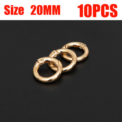 10 τμχ Μεταλλικά O Ring κουμπώματα με ελατήρια για DIY κοσμήματα Ανοιγόμενα στρογγυλά καραμπίνια για μπρελόκ για τσάντες με αγκίστρια για αγκράφες