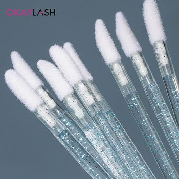 Okaylash Glitter Eyelash Extension Cleaning Brushes Crystal Micro Lip Gloss Applicator Shining Cleaner Εργαλεία Μακιγιάζ