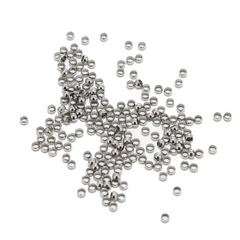 100 бр. 1,5 2 2,5 3 мм запушалка Дистанционни перли Неръждаема стомана Позиционираща топка Прегънати крайни перли за Направи си сам консумативи за изработка на бижута