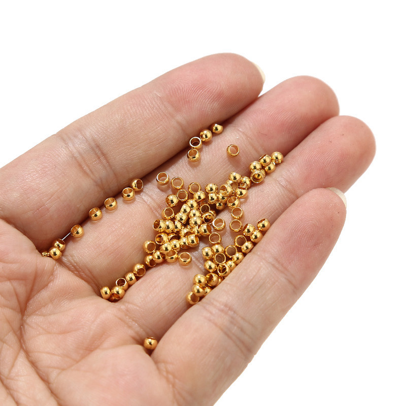100db 1,5 2 2,5 3 mm-es dugó távtartó gyöngyök rozsdamentes acél pozicionáló golyós krimpelő gyöngyök barkács ékszerkészítési kellékekhez