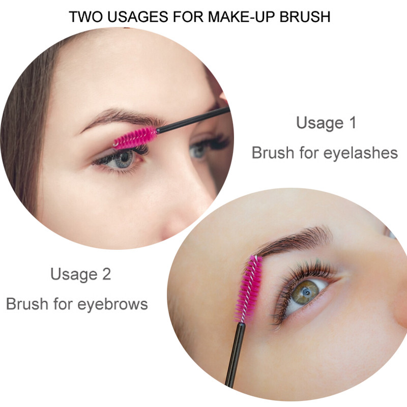 50kom Četkice za trepavice Četkice za šminkanje Jednokratni štapići za maskaru Aplikatori Spooleri Trepavice Kozmetičke četkice Alati za šminkanje