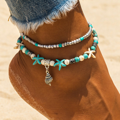 IFKM Bohemia Anklets For Women Turtle Tree of Life Σανδάλια Παπούτσια ξυπόλυτη παραλία Αστραγάλος Καλοκαιρινό βραχιόλι Πόδι Κοσμήματα για κορίτσια