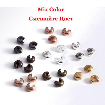 100 τμχ Ανοιχτές χάντρες πτύχωσης Καλύμματα Πλακωτές χάντρες Πώμα διαχωρισμού χάντρες για DIY κοσμήματα Κατασκευή ευρημάτων Προμήθειες quetschperlen