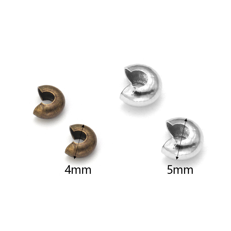 100 τμχ Ανοιχτές χάντρες πτύχωσης Καλύμματα Πλακωτές χάντρες Πώμα διαχωρισμού χάντρες για DIY κοσμήματα Κατασκευή ευρημάτων Προμήθειες quetschperlen