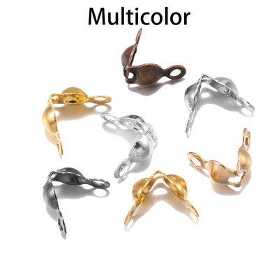 100-200 τμχ κούμπωμα σύνδεσης Εφαρμογή 4*7 χιλιοστών Αλυσίδα μπάλας Calotte End Crimps Beads Εξαρτήματα σύνδεσης για προμήθειες κατασκευής κοσμημάτων DIY