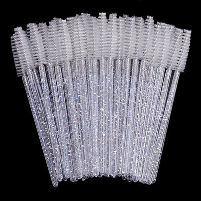 50 tkLashes Extension Laser Ripsmetušš Wands Professionaalne ühekordselt kasutatav kristallripsmehari kamm naiste silmaripsmemeigitööriist