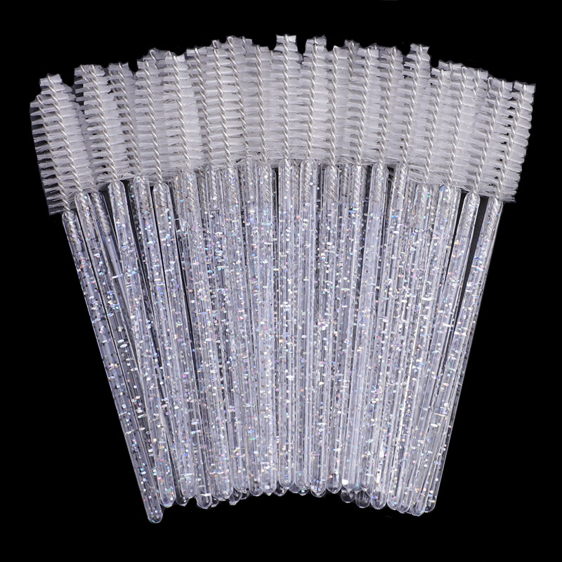 50 tkLashes Extension Laser Ripsmetušš Wands Professionaalne ühekordselt kasutatav kristallripsmehari kamm naiste silmaripsmemeigitööriist