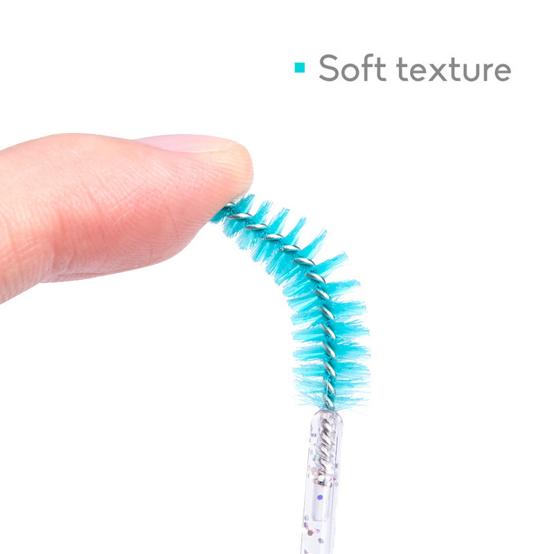 50 tkLashes Extension Laser Ripsmetušš Wands Professionaalne ühekordselt kasutatav kristallripsmehari kamm naiste silmaripsmemeigitööriist