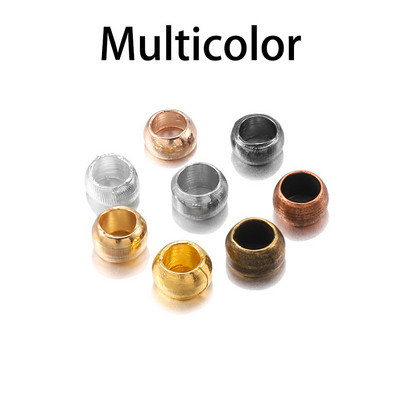 500 buc/lot, auriu, argint, cupru, bile de sertizare, margele de capăt cu diametrul de 1,5-3 mm, mărgele distanțiere pentru dop pentru bricolaj, accesorii pentru fabricarea de bijuterii