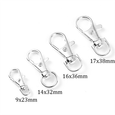 10 tk Kullatud hõbetatud homaariluku konksud, poolitatud võtmehoidja, pööratav ühenduskarabiin ehete otsimiseks, isetegemise ja käsitöö tegemiseks