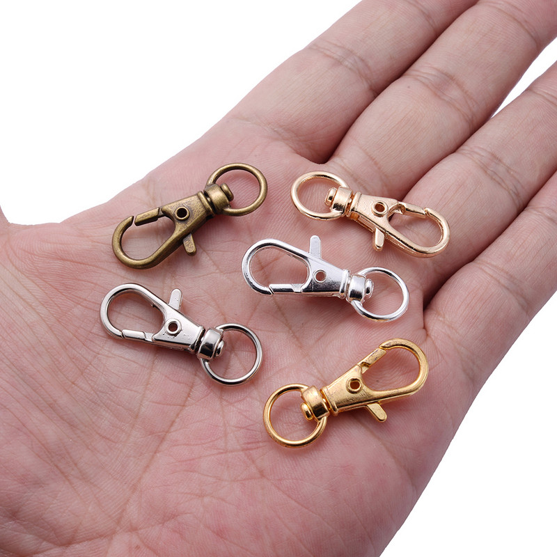 10 tk Kullatud hõbetatud homaariluku konksud, poolitatud võtmehoidja, pööratav ühenduskarabiin ehete otsimiseks, isetegemise ja käsitöö tegemiseks