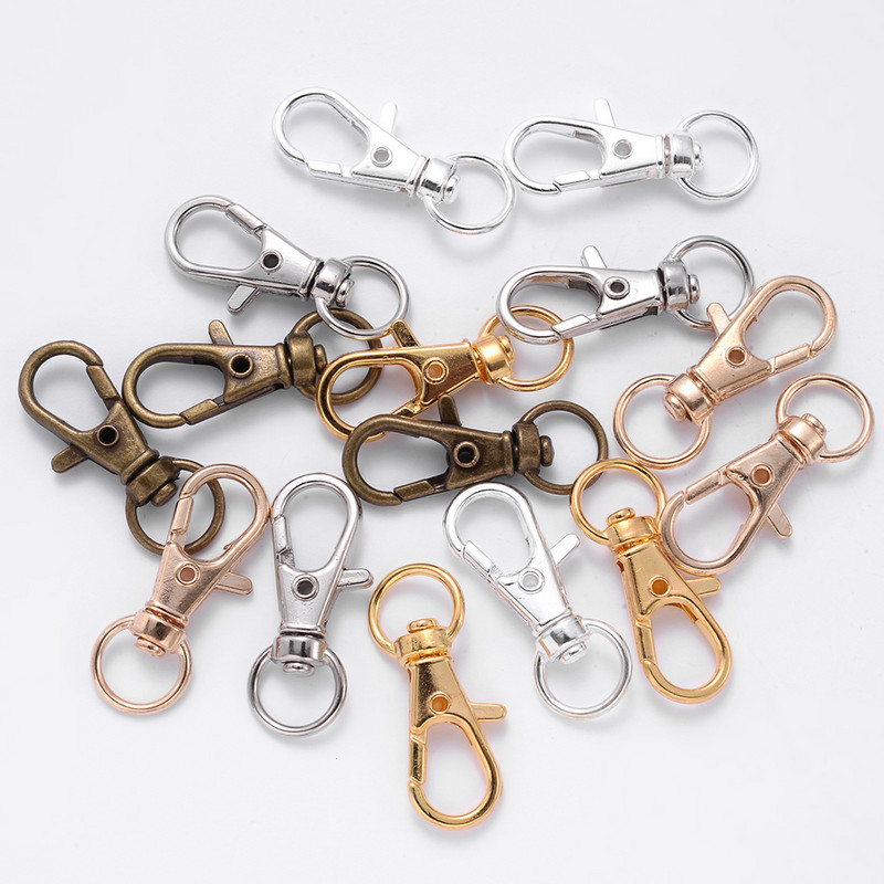 10 tk Kullatud hõbetatud homaariluku konksud, poolitatud võtmehoidja, pööratav ühenduskarabiin ehete otsimiseks, isetegemise ja käsitöö tegemiseks