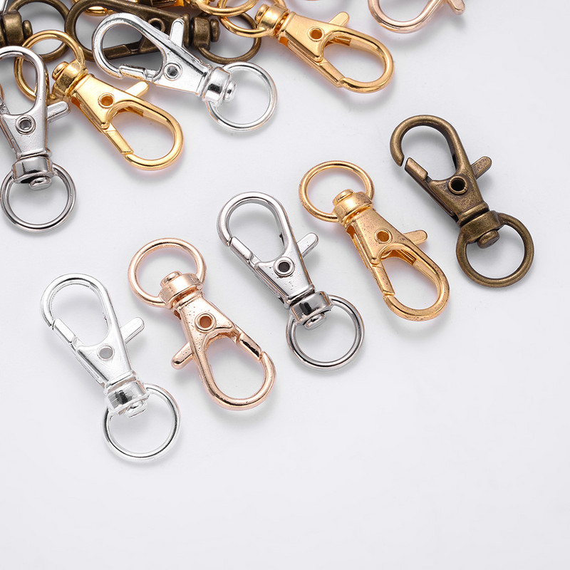 10 tk Kullatud hõbetatud homaariluku konksud, poolitatud võtmehoidja, pööratav ühenduskarabiin ehete otsimiseks, isetegemise ja käsitöö tegemiseks